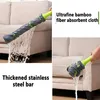 Collage of images showing a mop being used and its features. Voir les images du produit
