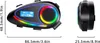 Product dimensions and a side view of a motorcycle helmet communication system. Podgląd zdjęcia produktu
