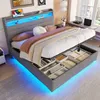 A bedroom scene featuring a bed with storage and LED lighting. Náhľad obrázku produktu