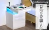 Intelligenter LED Nachttisch mit Ladestation,Weiß Front Produktbild-Vorschau 5