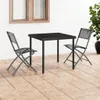 vidaXL Sedia da giardino pieghevole 2 pezzi acciaio nero e Anteprima dell’immagine prodotto 2