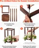 SucceBuy Lot de 20 lanternes en bois avec bougeoirs, Voir les images du produit 5