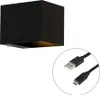 Wandleuchte Schwarz inkl  LED und Touchdimmer Produktbild-Vorschau 1