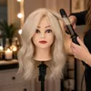 Kadeřnická cvičná hlava Jessica s lidskými vlasy 40 cm + Náhled obrázku produktu 4