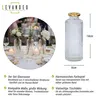 3er Set Vase Glas Klar Gold H14cm Blumenvase Transparent Produktbild-Vorschau 2