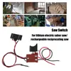A collage of images showing various industrial and woodworking scenes, with a product image of a saw switch in the foreground. Podgląd zdjęcia produktu