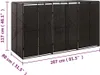 vidaXL Mülltonnenbox für 3 Tonnen Schwarz 207x80x117 cm Produktbild-Vorschau 7