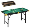 SPORTNOW Billardtisch 4,6ft klappbar 140 x 63 x 55-75cm Produktbild-Vorschau 1