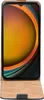 A smartphone in a brown flip case, shown from the front with the case open. Produktbild-Vorschau