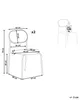 Diagram showing the dimensions of two chairs, with a separate diagram of a single chair indicating maximum weight capacity. Náhled obrázku produktu
