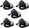 A collage of five identical black microphones with coiled cords and plugs, arranged in a grid pattern against a white background. Anteprima dell’immagine prodotto