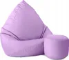 A lavender beanbag chair and ottoman on a white background. Náhľad obrázku produktu