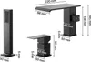 Diagrams of a black faucet set with dimensions indicated. Náhled obrázku produktu