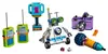 A collection of LEGO Friends toys, including a robot, camera, microphone, trophy, and walkie-talkies, arranged on a white background. Voir les images du produit