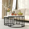 MODFU Couchtisch rund schwarz,2er set Sofatisch mit weiße Produktbild-Vorschau 2