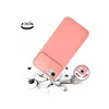 A pink phone case is shown falling onto a cracked surface, illustrating its protective qualities. A small inset image shows a close-up of the camera cover sliding. Produktbild-Vorschau