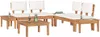 Gartenbänke Set 3 pcs Braun und Creme 2-Sitzer S Massivholz Produktbild-Vorschau 2
