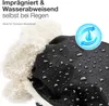 Close-up of a black stroller hand warmer with a fluffy white lining, showing water droplets on the fabric. Anteprima dell’immagine prodotto