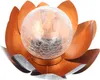 Dekorative Solar Lotusblüte aus Metall mit Glaskugel - Produktbild-Vorschau 4