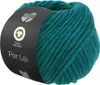 A ball of teal yarn with a black label wrapped around it. Produktbild-Vorschau