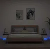 Nachttische mit LED-Leuchten 2 Stk. Weiß 40x39x37 cm Produktbild-Vorschau 2