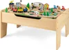 DREAMADE Alles-in-Einem Holzeisenbahn mit Tisch für Kinder, Produktbild-Vorschau 2
