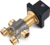 A close-up studio shot of a shower valve with multiple threaded outlets and a black control housing. Produktbild-Vorschau
