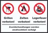 Grillen Zelten Lagerfeuer verboten Schild A6 (105x148mm) Produktbild-Vorschau 1