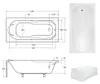 BADLAND Badewanne Rechteck Bona 140x70 mit Ablaufgarnitur Produktbild-Vorschau 7