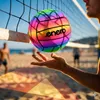 ENERO Piłka do siatkówki z winylu Rainbow 21 cm 200 g Piłka Podgląd zdjęcia produktu 5