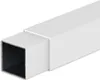 A close-up view of a white square metal tube, with one end inserted into another. Produktbild-Vorschau
