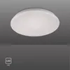 A white LED ceiling light with a star-like pattern on its surface, presented against a plain gray background. Produktbild-Vorschau