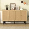 Kommode,Sideboard mit echtem Rattangeflecht, Küchenschrank Produktbild-Vorschau 4
