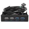 A black front panel with four USB ports and cables attached. Náhled obrázku produktu