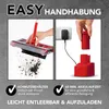 Collage showing features of a cordless sweeper. Produktbild-Vorschau