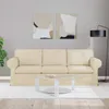 vidaXL Sofa Kremowa 215 x 82 x 80 cm Tkanina Podgląd zdjęcia produktu 3