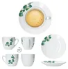 6er Set Eukalyptus Kaffeetassen mit Untertassen 6 Personen Produktbild-Vorschau 4