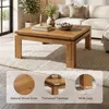 Tribesigns Massivholz Couchtisch 100x100 cm, Quadratischer Produktbild-Vorschau 11