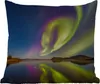 MuchoWow® Outdoor Kissen - Nordlichter - Schweden - Lila - Produktbild-Vorschau 1