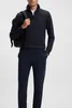 Hugo Boss Pullover Stehkragen dunkelblau einfarbig Produktbild-Vorschau 9