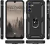Multiple views of a black smartphone case with a ring holder. Produktbild-Vorschau