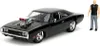 A black 1970 Dodge Charger R/T model car with a figure of Dominic Toretto from Fast & Furious. Náhľad obrázku produktu
