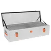 An open aluminum storage box with a diamond plate pattern. Produktbild-Vorschau