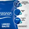Close-up marketing image of a blue product with feature callouts. Produktbild-Vorschau