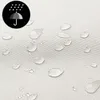 Close-up of water droplets on a textured fabric surface, with a circular icon showing rain and an umbrella in the top-left corner. Anteprima dell’immagine prodotto