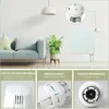 A living room scene with a sofa and a radiator, accompanied by close-up shots of a radiator thermostat. Produktbild-Vorschau