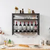 A wine rack with bottles and glasses displayed on a shelf. Produktbild-Vorschau