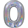 Riesenzahl Folienballon 40"/102cm | Holo Silber Zahl: 0 Produktbild-Vorschau 1
