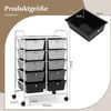 Wózek do przechowywania z 10 szufladami, blokowane kółka Podgląd zdjęcia produktu 3