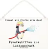 Mr. & Mrs. Panda Schild Feuerwehrfrau Leidenschaft DIN A6 - Produktbild-Vorschau 1